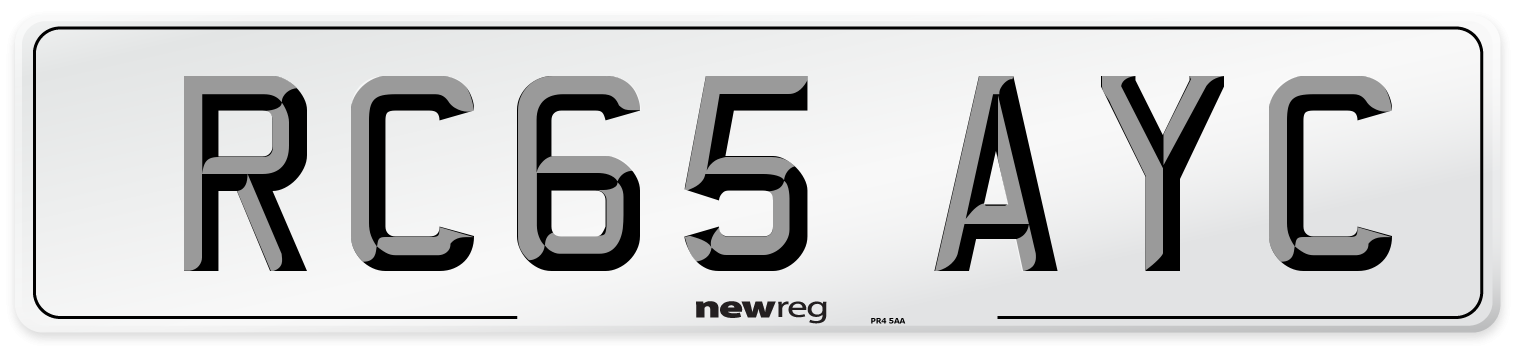 RC65 AYC Number Plate from New Reg